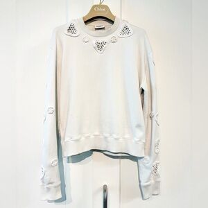 Saint Laurent 🤍 XS Off-White Cotton Sweatshirt